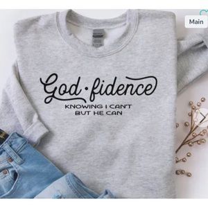 GOD FIDENCE sweatshirt in grey in 4 sizes S/M/L/Xl